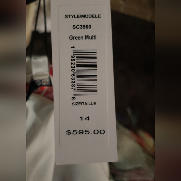 BADGLEY MISCHKA Green Multi Fringe Sequin Floral One Shoulder Dress - Picture 11 of 17